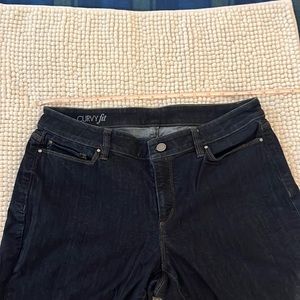 Ann Taylor dark denim wash jeans, size 12P Curvy Fit